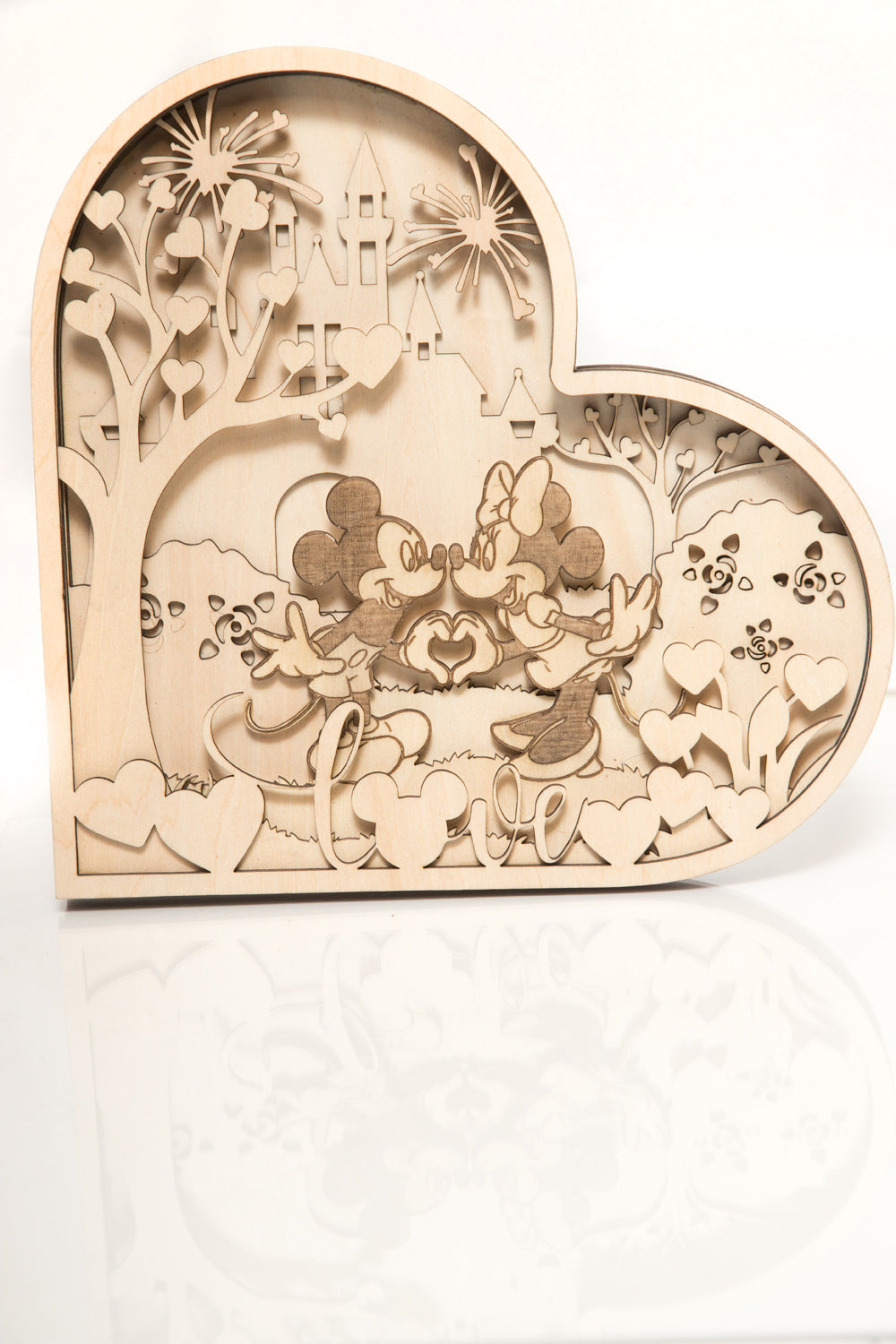 unpainted Mickey and Minnie wood laser cut
