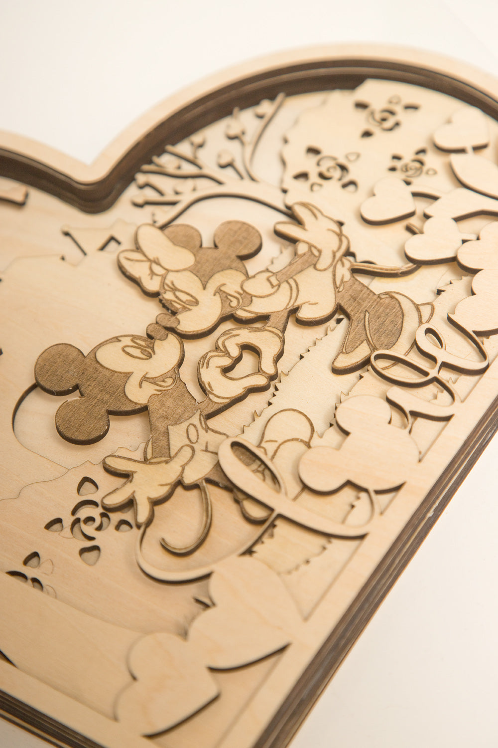 unpainted Mickey and Minnie wood laser cut
